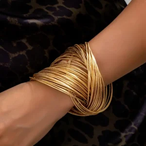 Gold Punk Bracelet – Woven Design
