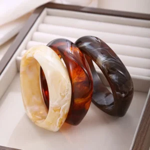 Resin Statement Bracelets – 3‑Piece Set